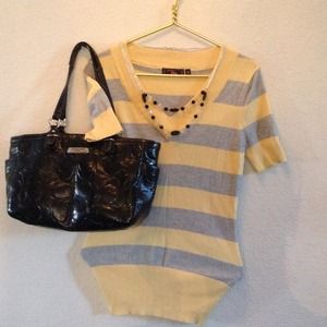 Yellow and gray sweater tunic