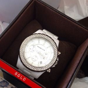 [[[SOLD]]] Michael Kors Madison White w/ Swarovski