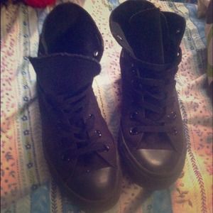 All Black Converse High tops