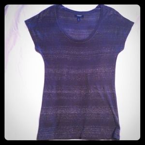 BNWOT Charcoal gray striped shimmer top