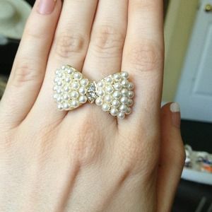 Pearl Bow Ring Gold & Silver Bundle