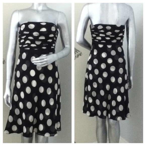 Reduced Pre-owned Ann Taylor Polka Dots Tube Dress - Picture 3 of 4