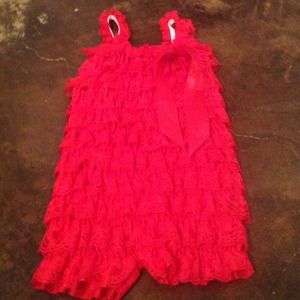 Red Lace Romper 2T-4T