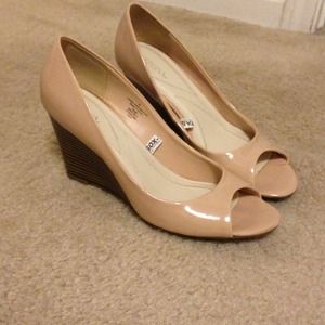 Merona blush/nude peep toe wedges