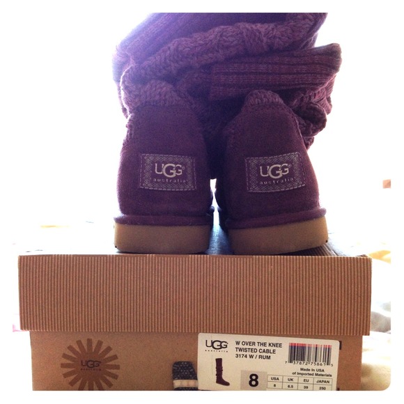 HOLD Rum/Raisin Over-the-Knee Cable Knit UGGs