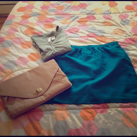 TRADED teal pocketed skirt