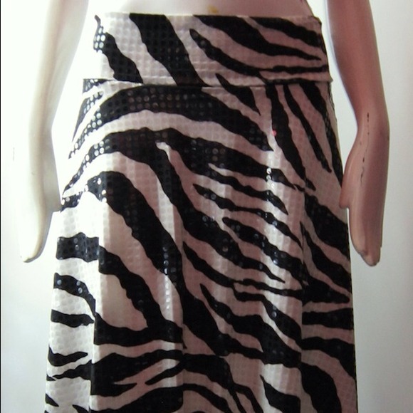Black and White ZEBRA sequin stripe skirt
