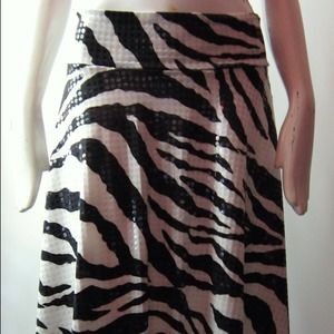 Black and White ZEBRA sequin stripe skirt