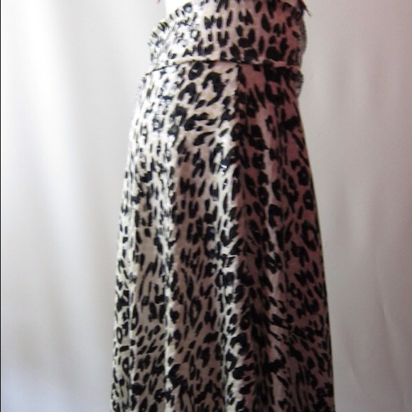 Black and White CHEETAH sequin stripe skirt NWOT