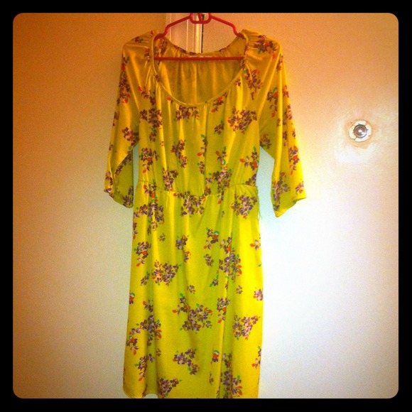 Bright yellow flower dress