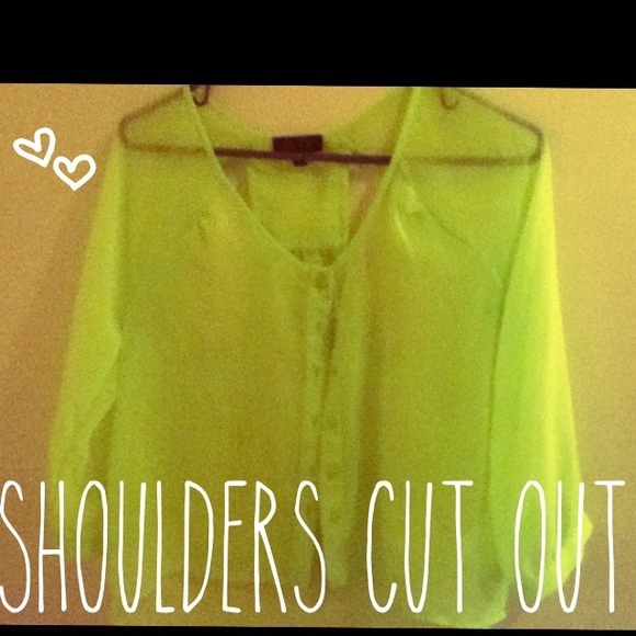Bright green high low button up