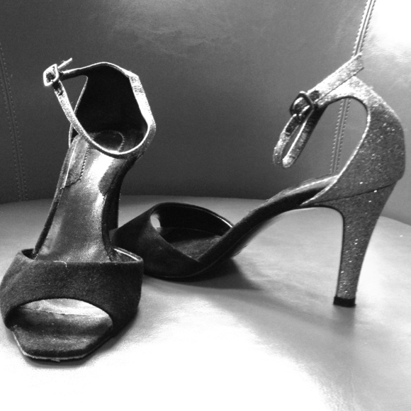 Donna Karen Collection black suede dress heels