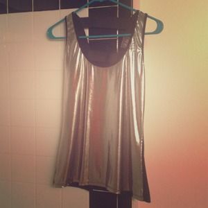 Metallic shine tank with open back-sexy night out