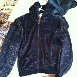 Glittery Black Anchor Blue jacket. LARGE