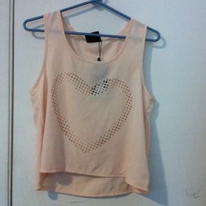 💢SOLD💢New heart cut out taupe tank top
