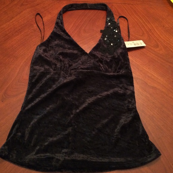 Copper Key Tops - Embellished Dressy Halter Top . Size M NWT