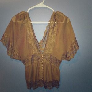 Dark green lace top.