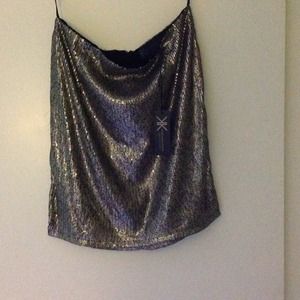 KardashianKollection gold sequin skirt