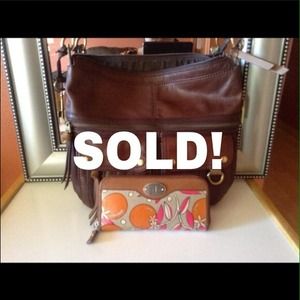 Fossil Brown Leather Purse and Wallet