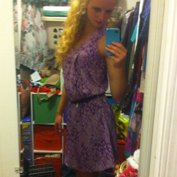 Calvin Klein watercolor purple dress - Picture 2 of 3