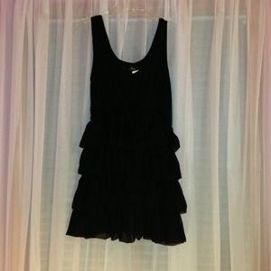 Shot black ruffle dress