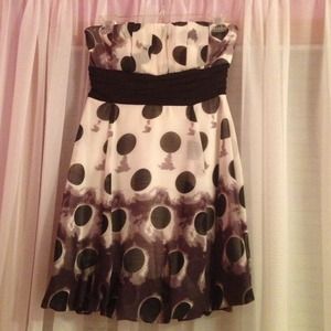 Black and white polka dot dress