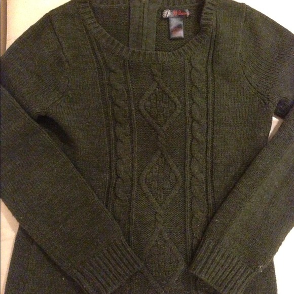 olive cable knit sweater