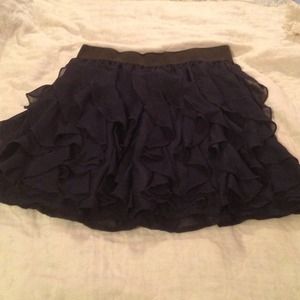 Navy blue ruffle skirt