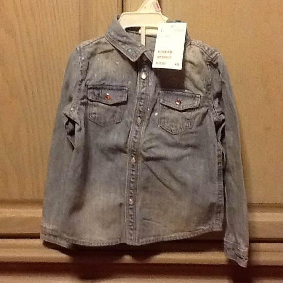 Chambray toddler girl shirt