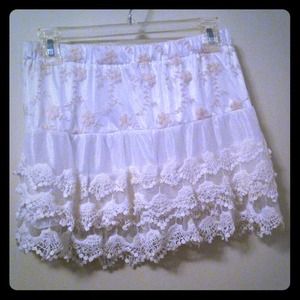 Lacey White  Short Skirt