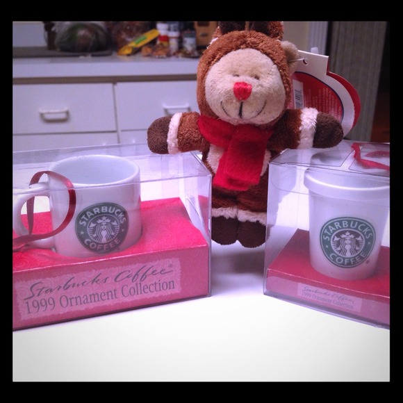 1999 Rare Find 3 pcs Starbucks Ornaments....