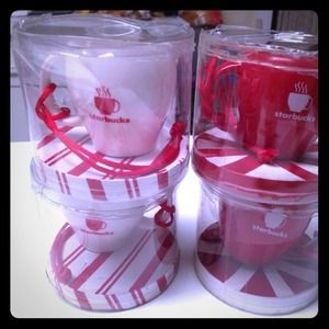 Set of 4 Starbucks Mug Ornaments 2004 Collectors