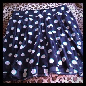 Polka dot knee length skirt