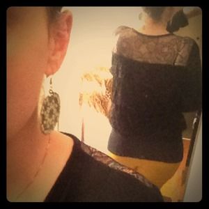 Black multi layer lace cardigan