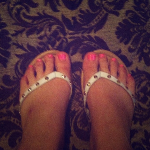 White and gold sandals