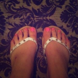 White and gold sandals