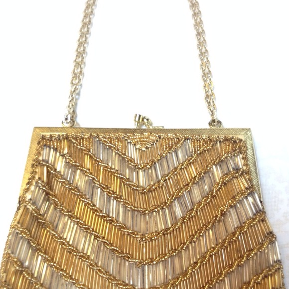 ••SOLD••Vintage 60's Gold & SilverEvening Handbag