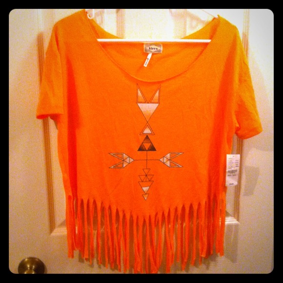 Bright orange cropped top