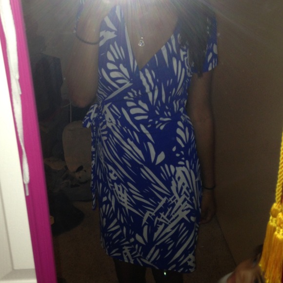 Blue wrap around dress