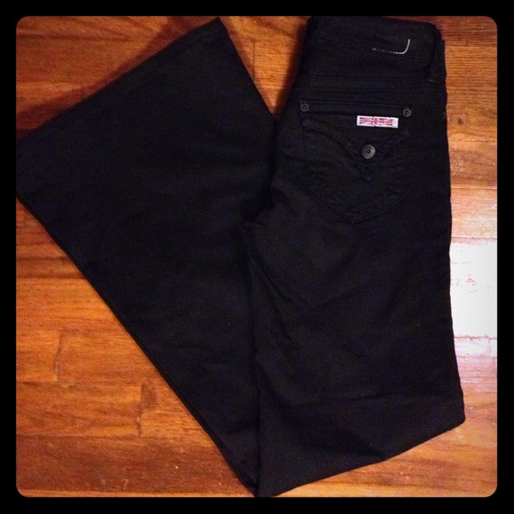HUDSON Wide Leg Triangle Flap Pocket in Black