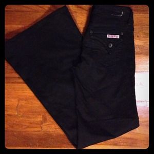 HUDSON Wide Leg Triangle Flap Pocket in Black