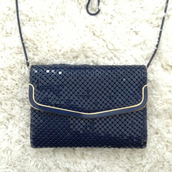 Handbags - Blue and Gold Messenger Bag