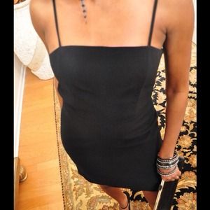 BCBG Sexy Black Open Back Spaghetti Cocktail Dress