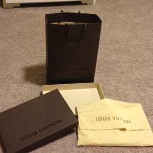 Louis Vuitton shopping bag, box & cloth pouch