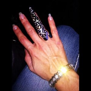 🔴SOLD! Crystal Stretch Ring Claw Leopard Print