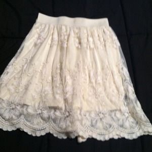 Ivory lace skirt