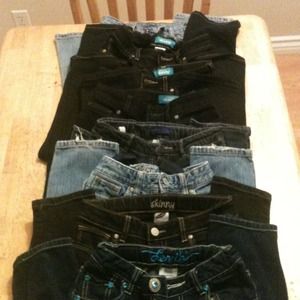 8 pairs of girls jeans