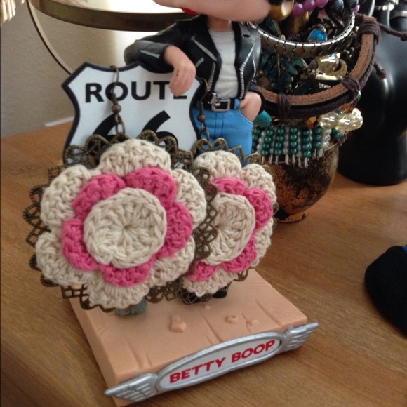 Handmade crochet ear rings.