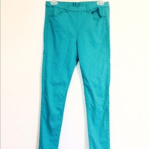 Skinny Teal High Waisted Jeggings