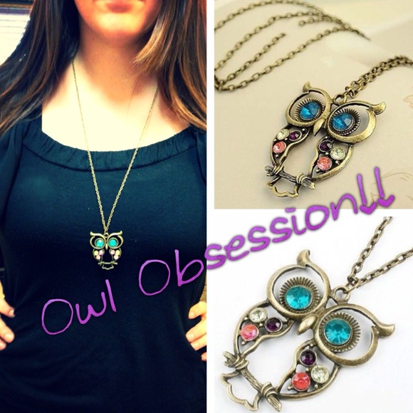 Accessories - 🔥REDUCED Retro Colorful Crystal Owl Necklace